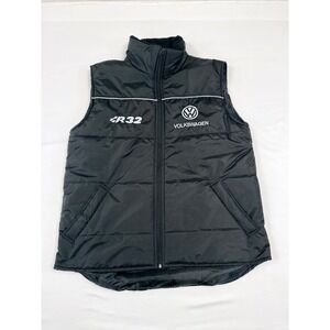 Volkswagen R32 Puffer Vest Mens XL Black Full Zip Embroidered VW Front & Back